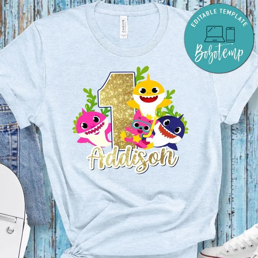 baby shark first birthday shirt
