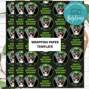 Luigi's Mansion Gift Wrap Birthday Template to Print at Home Instant Download