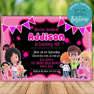 Printable Cleo and Cuquin Invitation Template Instant Download