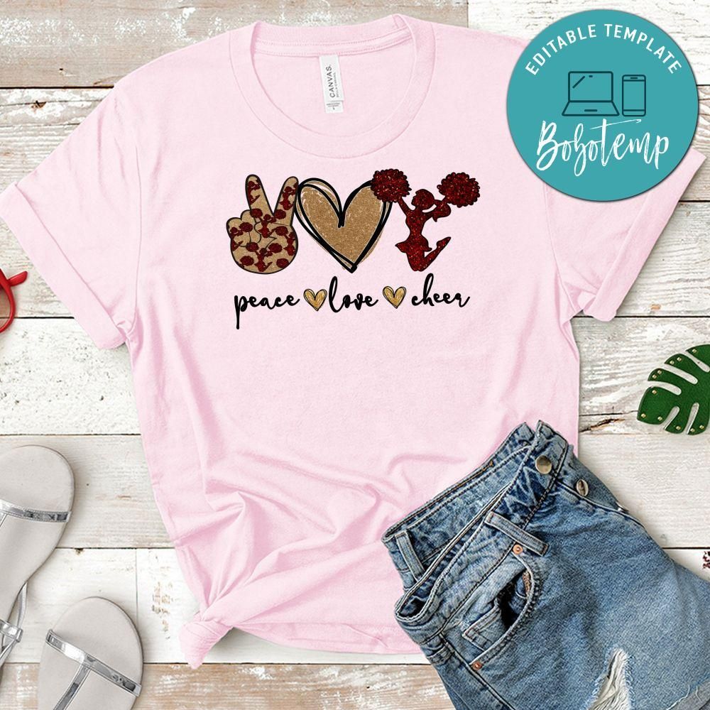 Peace love Maroon Cheerleader PNG file template