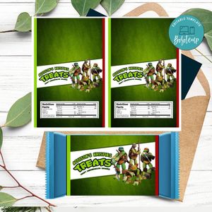 Ninja turtles Birthday Rice Krispie Treat Digital File Printable Instant Download
