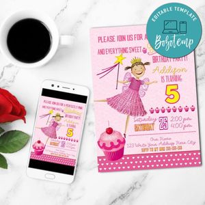 Pinkalicious Invitation Customizable Template Instant Download