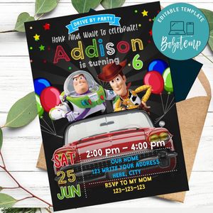 Toy Story 4 Drive By Birthday Parade Invitation Printable Instant Download