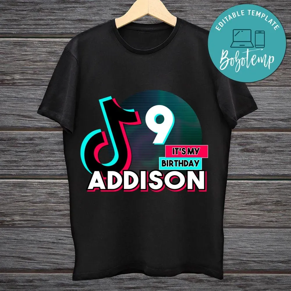 Customizable Tik Tok Teen Happy Birthday Iron On Transfer Tshirt