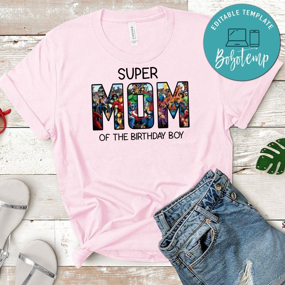 Super Mom Of The Birthday Boy T-Shirt