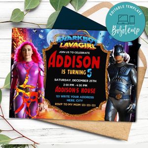 Sharkboy and Lavagirls Invitation Template to Print at Home Instant Download
