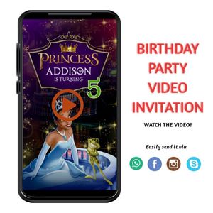 Disney Princess Tiana Video Invitation Digital Template Customizable Instant Download