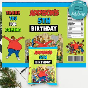 Fat Albert Birthday Chip Bag Digital File Printable Instant Download