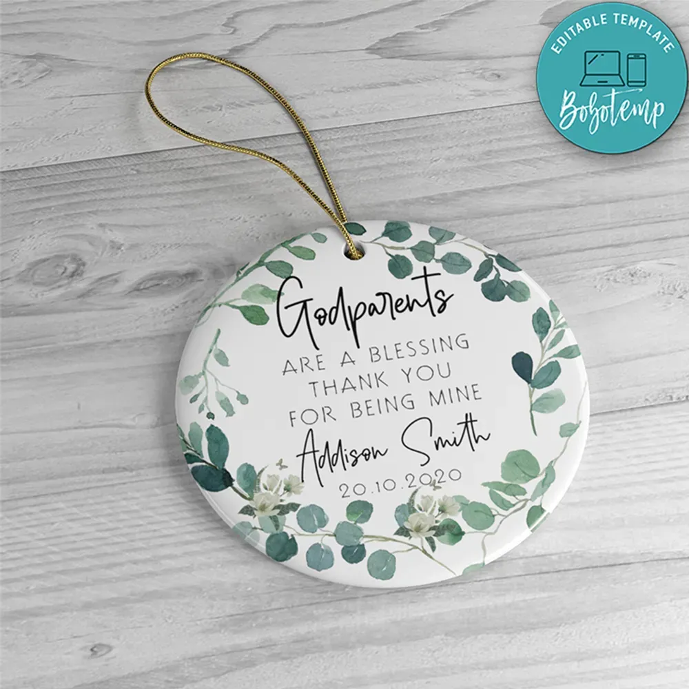 Godparents are blessing Thank you Ornament Decoration Gift Bobotemp
