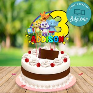 Word Party Birthday Cake Topper Template Printable Instant Download