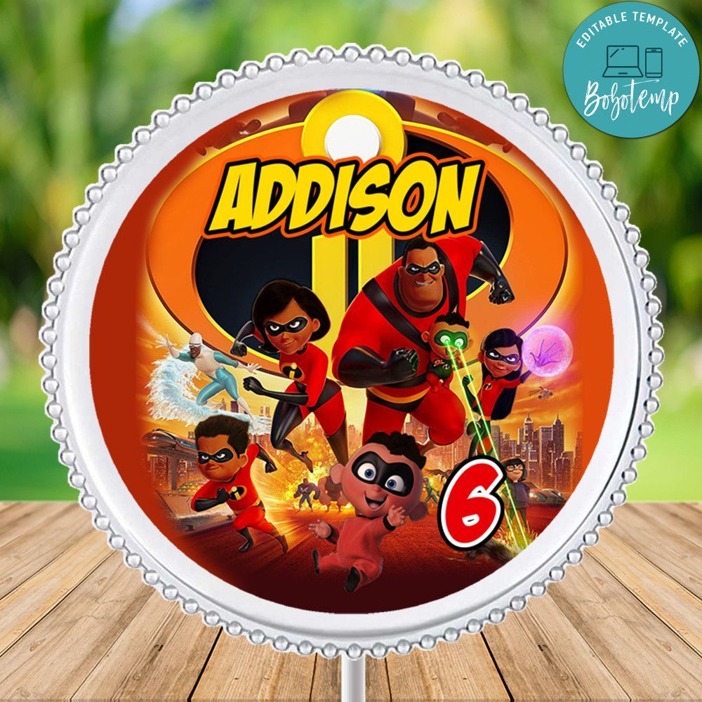 African American Incredibles Charger Plate Label Template to Print at Home Instant Download