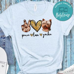 Peace love Yorkie PNG file template