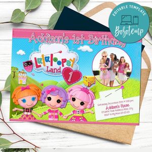 Lalaloopsy Invitation With Photo Customizable Template Instant Download