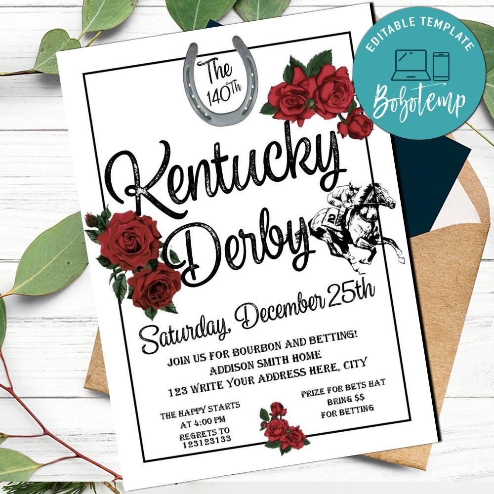 Free Printable Kentucky Derby Party Invitations Printable Word Searches