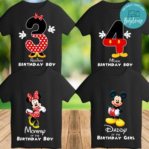 Printable Mickey Mouse T Shirts Family Templates Instant Download