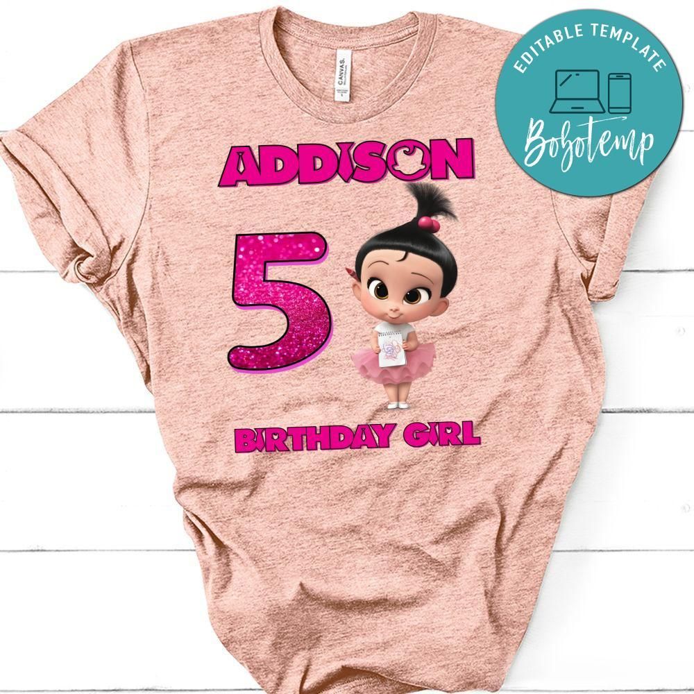 Custom Girl Baby Boss Birthday Shirt for Girl