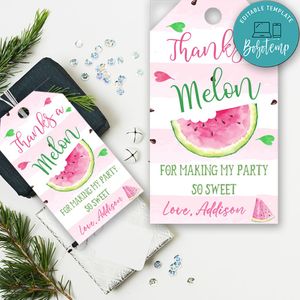 One in a Melon Thank You Tag Digital File Printable Instant Download