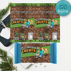 Minecraft Rice Krispie Treat Digital File Template Instant Download
