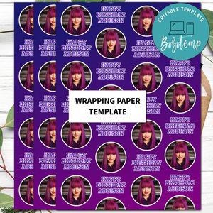 Mal Disney Wrapping Paper Printable Template Instant Download