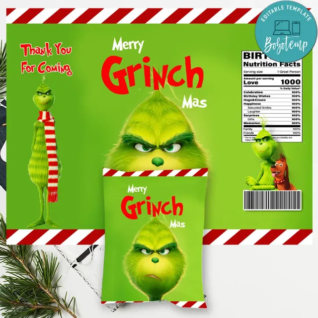 Grinch Birthday Welcome Sign Digital delicate File for Free Printable Grinch Pills Bag Topper