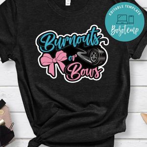 Team Burnouts or Bows Gender Reveal Party PNG file template