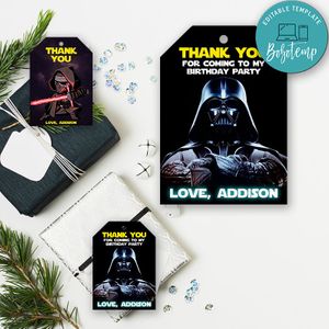 Printable Star War Darth Vader Gilf Tags Instant Download