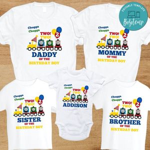 Thomas the train Birthday Family Matching Party PNG file template