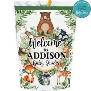 Woodland baby Shower Capri Sun Labels Digital File Printable Instant Download