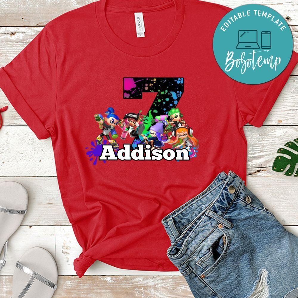 Custom Splatoon Birthday Shirt for Kid