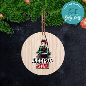 Demon slayer Christmas Wood Ornament Gift