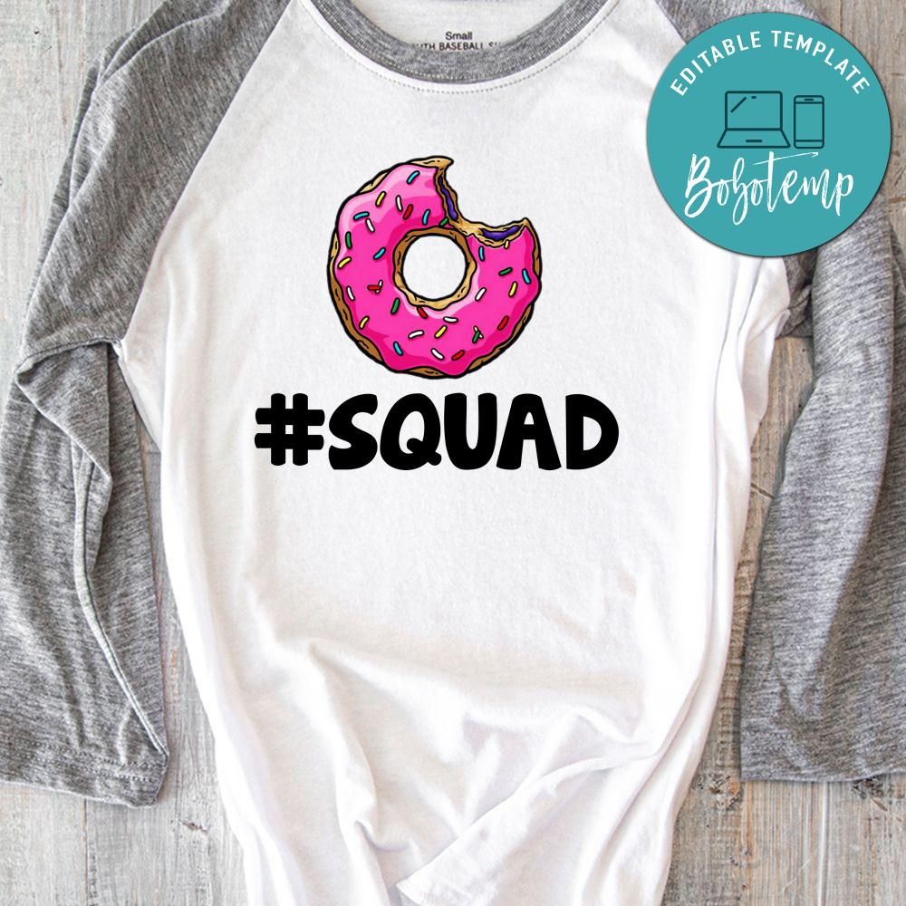Customizable Donut Squad Birthday Iron On Transfer Tshirt DIY Bobotemp