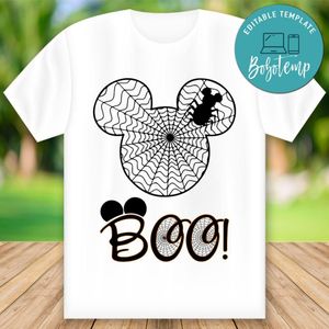 Mickey Mouse Spider Web Boo Shirt PNG File Template Instant Download