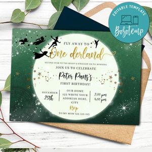 Fly away to One derland Invitation Printable Instant Download