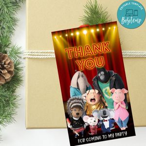 Movie Sing Thank you tag Template to Print at Home Instant Download