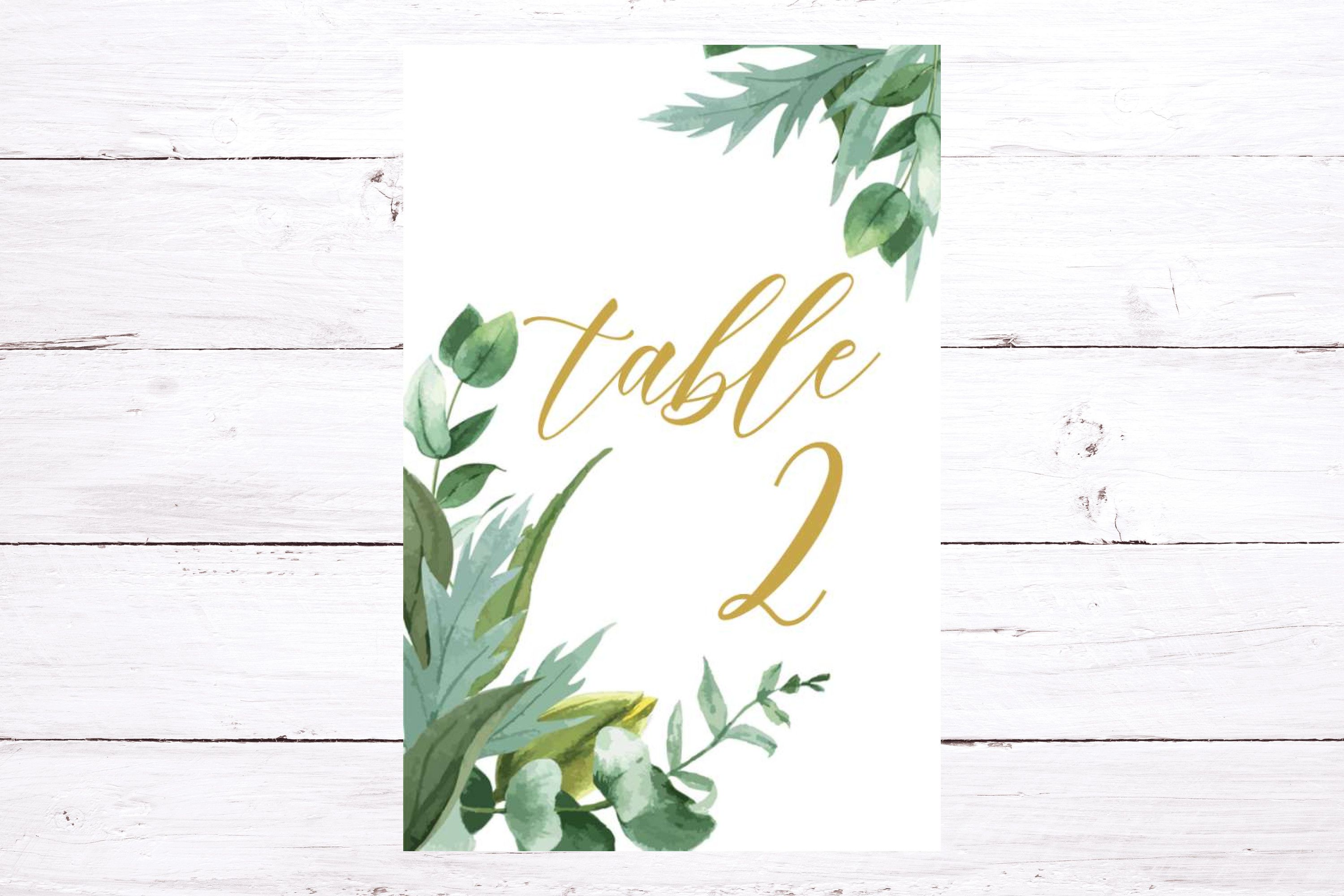 Tropical leaves Wedding Table Numbers | Sportspartydesign