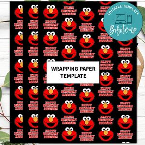 Elmo Wrapping Paper Template to Print at Home Instant Download