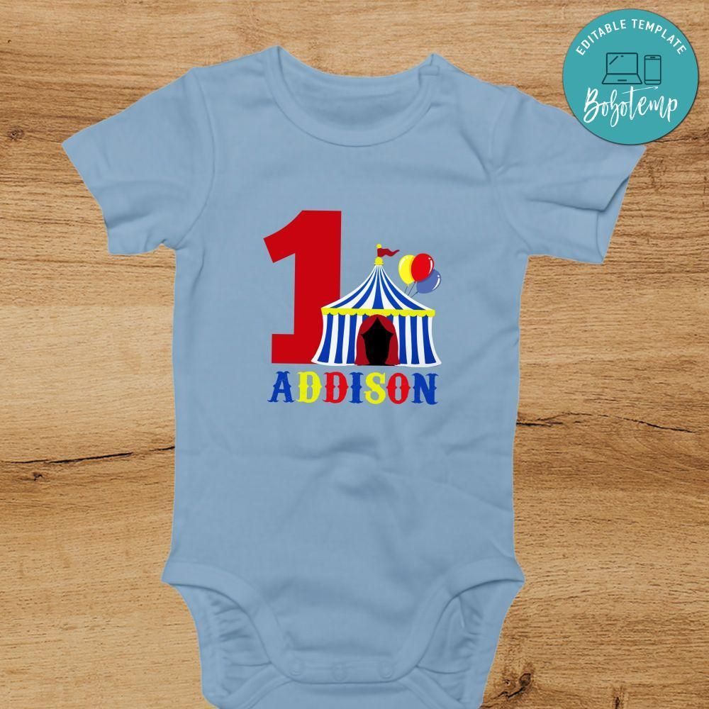 Circus First Birthday Bodysuit