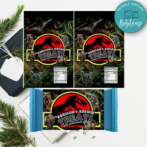 Jurassic Dinosaur Rice Krispie Treat Digital File Printable Instant Download