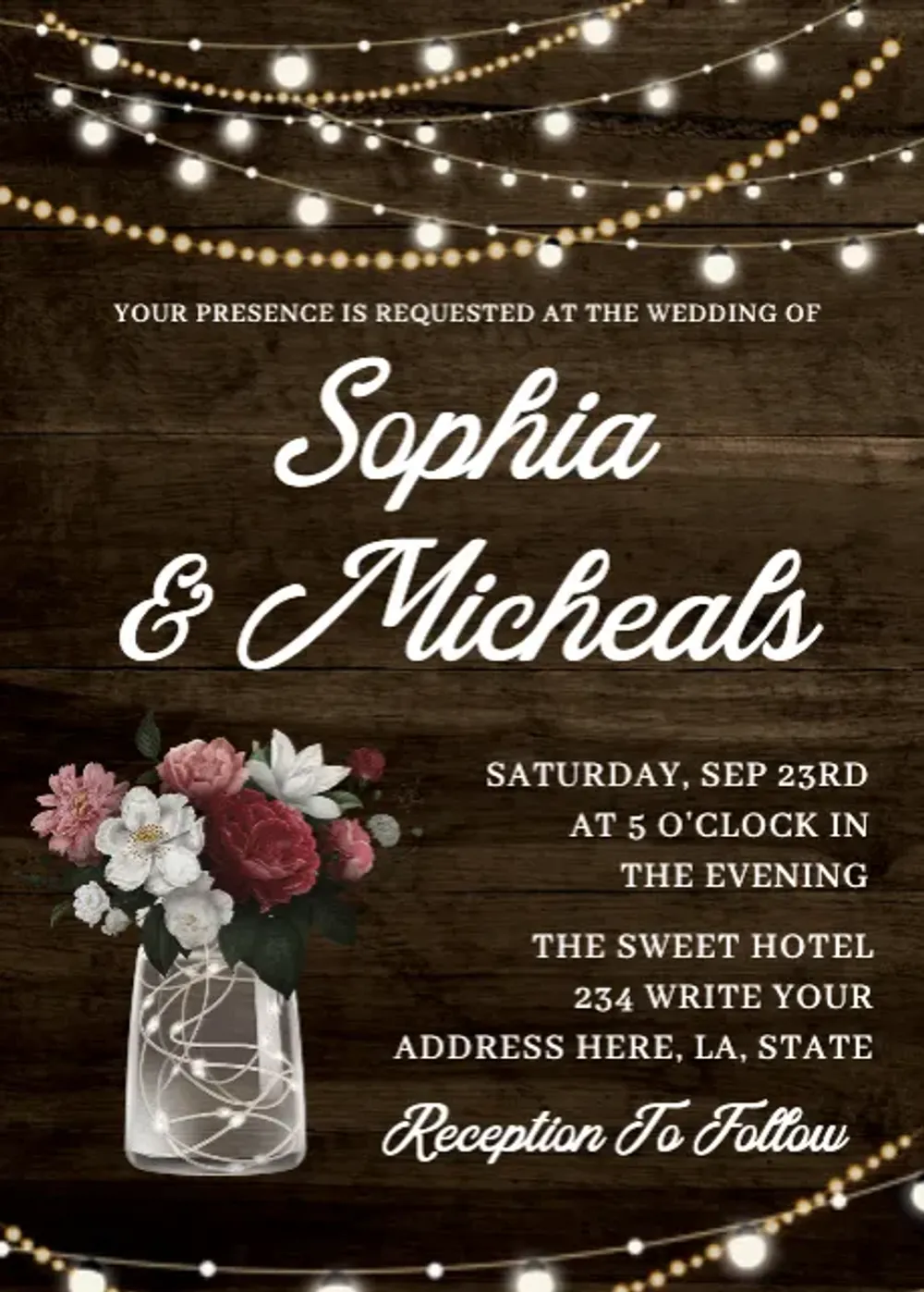 Rustic Wedding Invitation Template Country Wedding Invite Bobotemp
