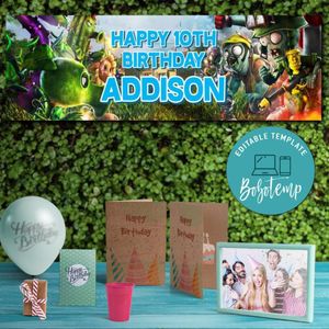 Plant vs Zombies Birthday Banner Printable Instant Download