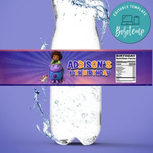 Dreamworks home Birthday Water Bottle Label Template to Print at Home Instant Download