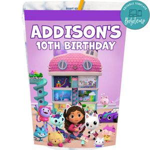 Gabby's dollhouse Capri Sun Labels Digital File Printable Instant Download