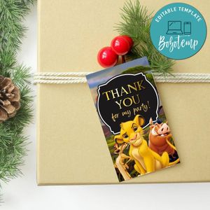 Simba Lion King Party Favor Tag Printable Instant Download