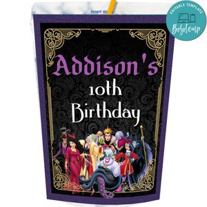 Disney Villain Capri Sun Labels Digital File Printable Instant Download