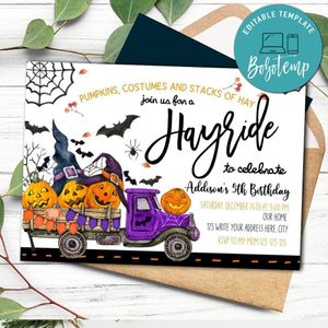 Halloween Hayride Invitation Customizable template Instant Download