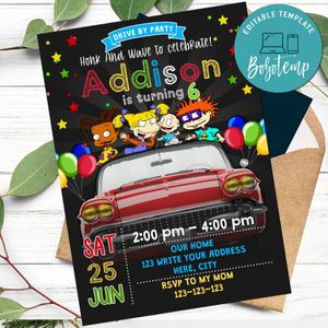 Rugrats Drive By Birthday Parade Invitation Printable Instant Download