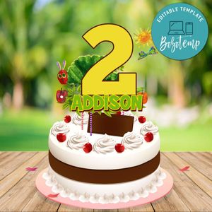 Very Hungry Caterpillar Birthday Cake Topper Template Printable Instant Download