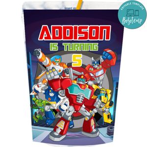 Rescue bot Capri Sun Labels Digital File Printable Instant Download