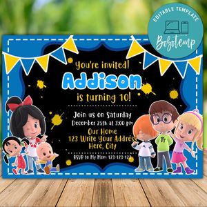 Printable Cleo and Cuquin Birthday Invitation Instant Download
