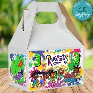 African American Rugrats Gable Boxes Label Template to Print at Home Instant Download
